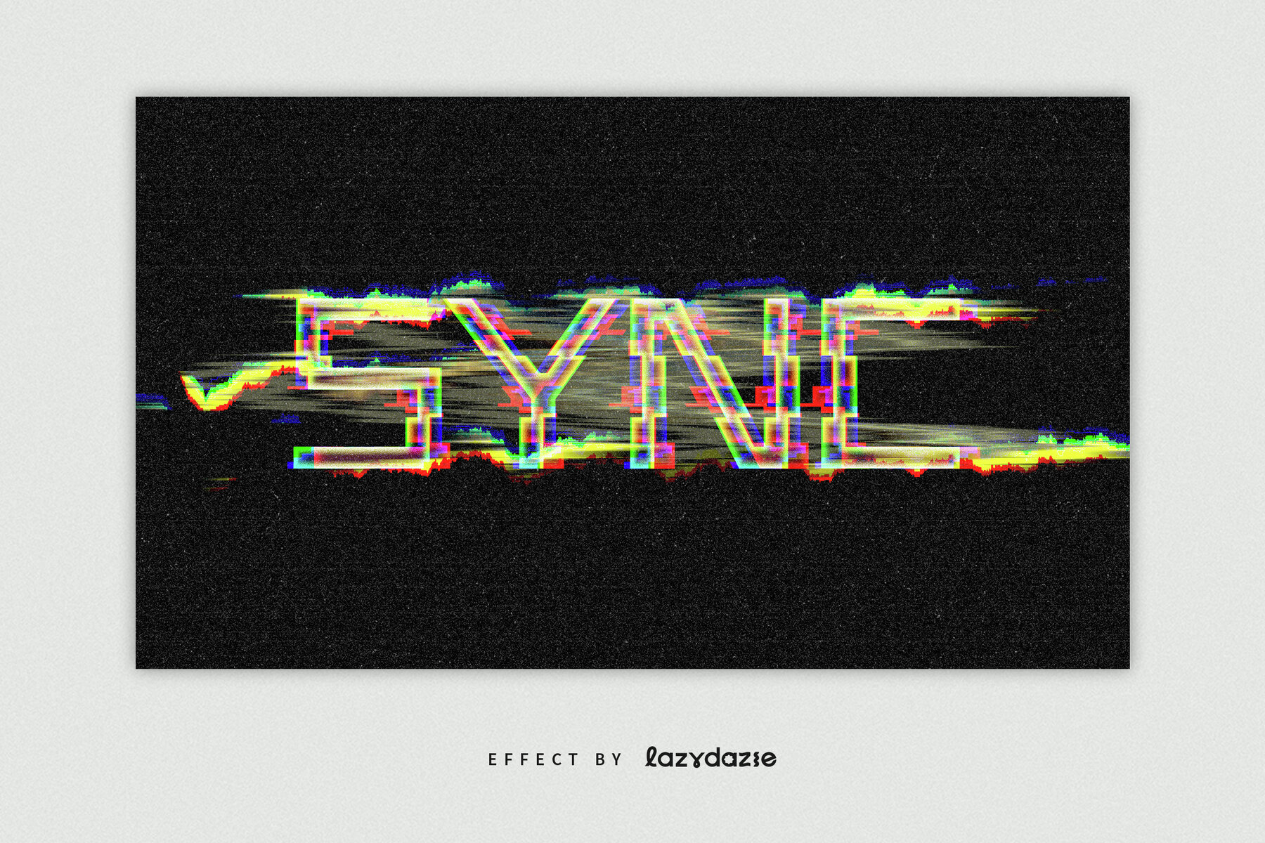 Distorted Glitch Text Effect Mockup 4