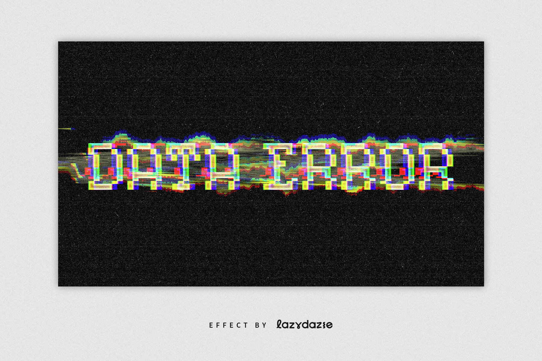 Distorted Glitch Text Effect Mockup 5