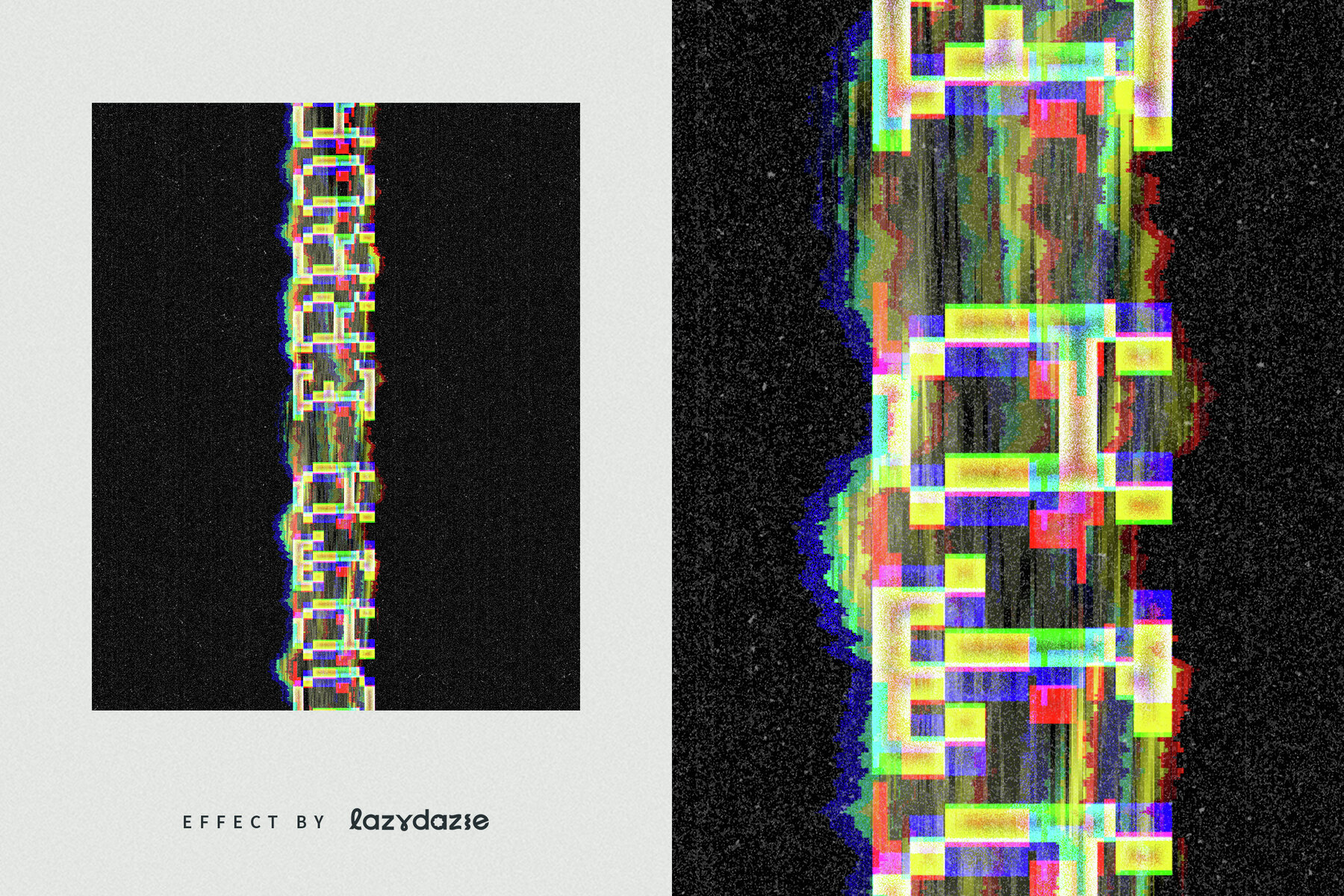 Distorted Glitch Text Effect Mockup 6