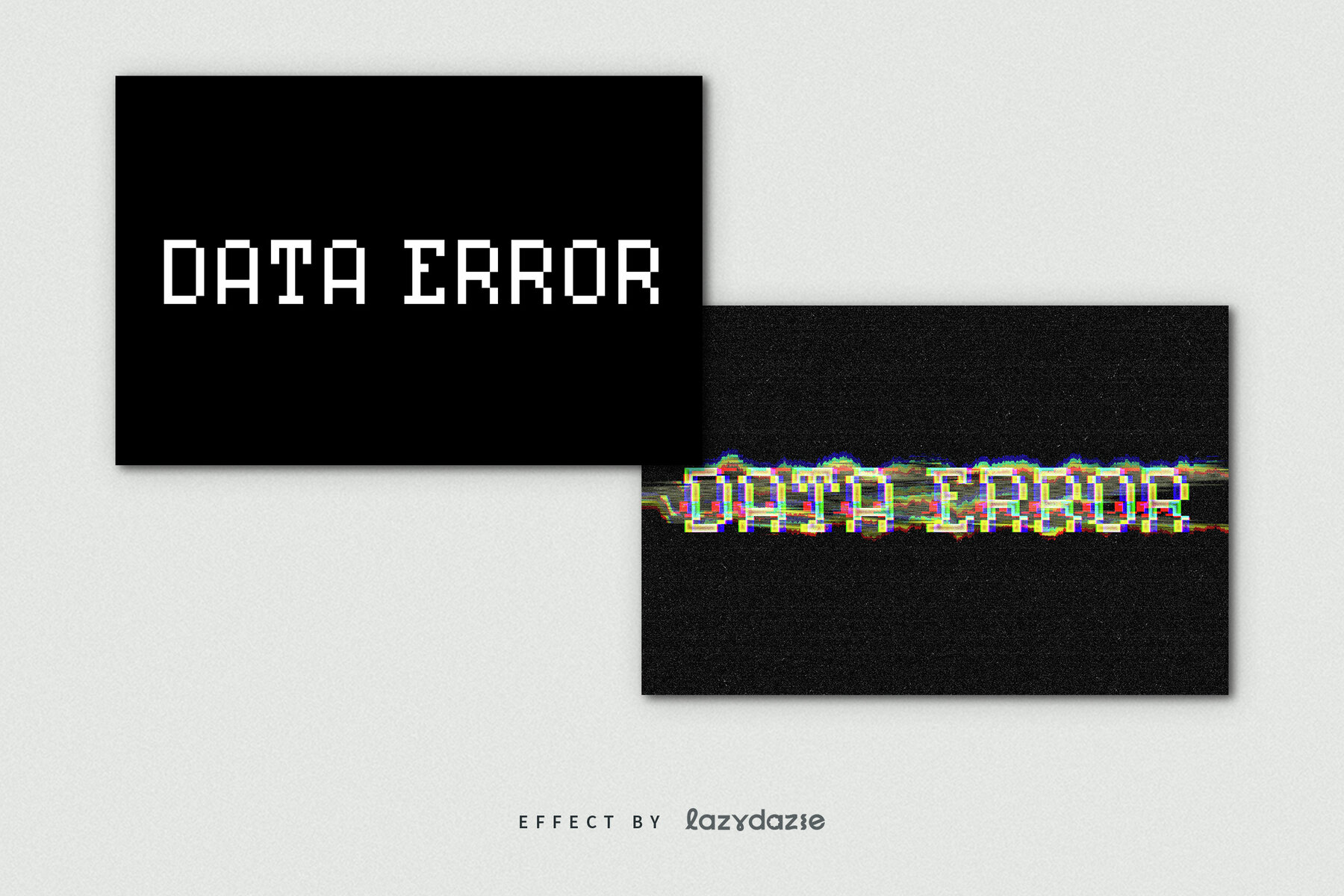 Distorted Glitch Text Effect Mockup 8