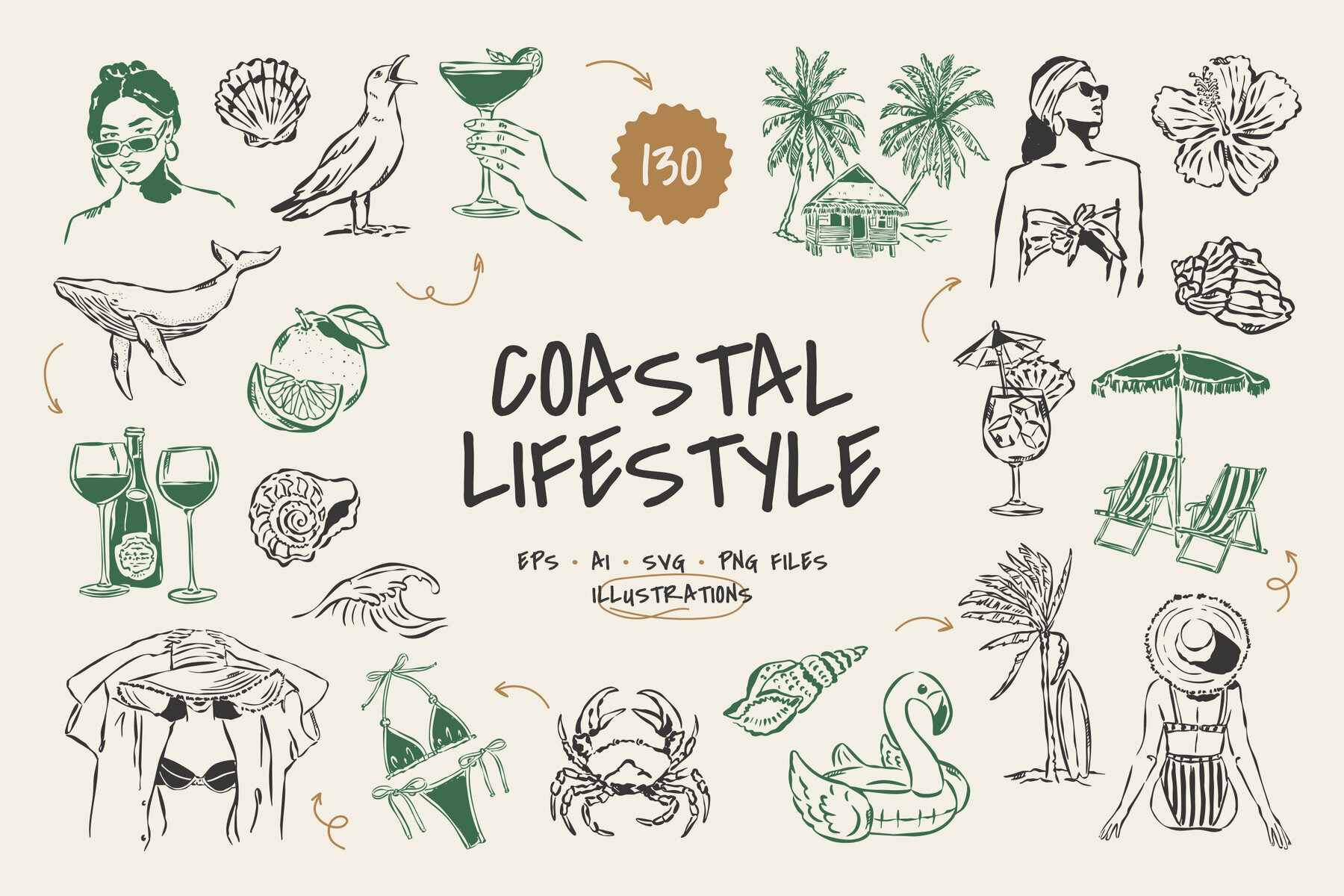 Coastal Lifestyle Illustrations 1