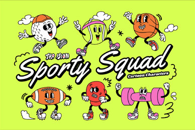 Sporty Squad Cartoon Characters