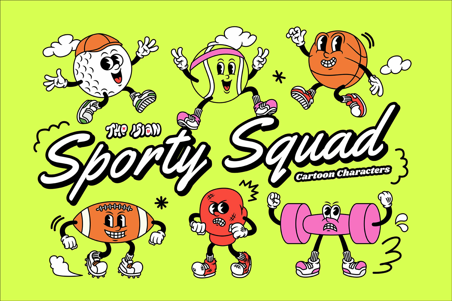 Sporty Squad Cartoon Characters 1