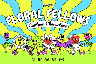 Floral Fellows Cartoon Characters