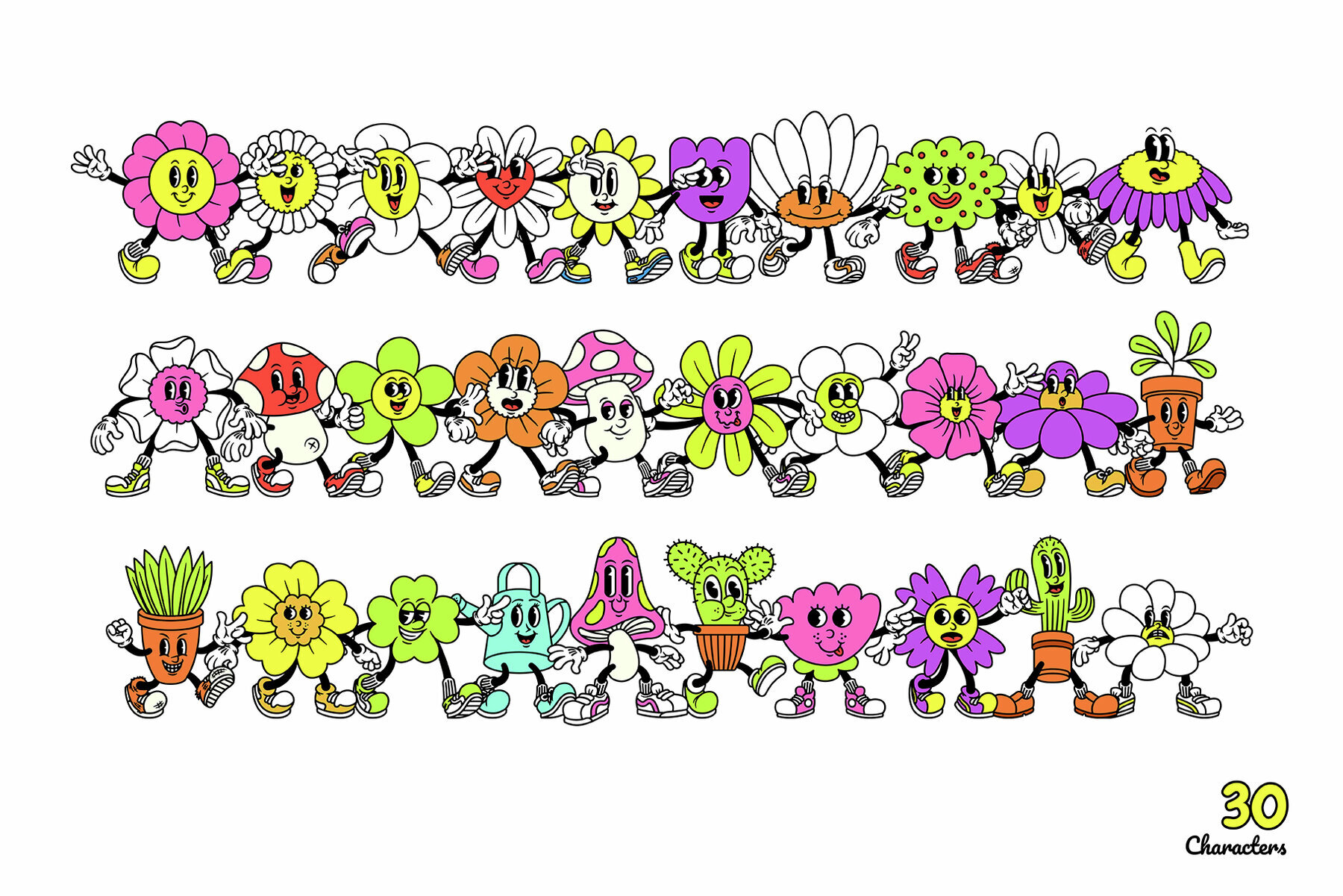Floral Fellows Cartoon Characters 2