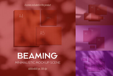 Beaming   Minimalistic Mockup Scene