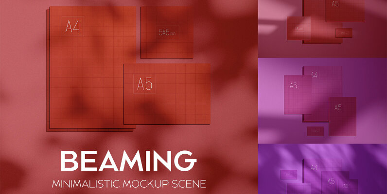 Beaming   Minimalistic Mockup Scene