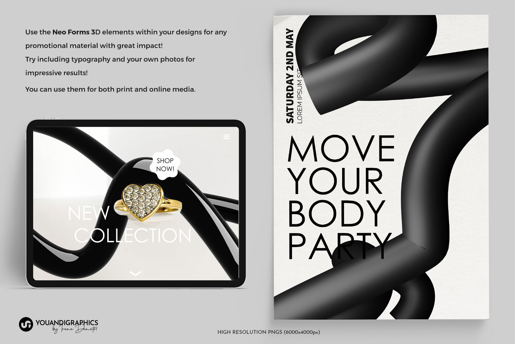 Neo Forms Abstract 3D Elements 4