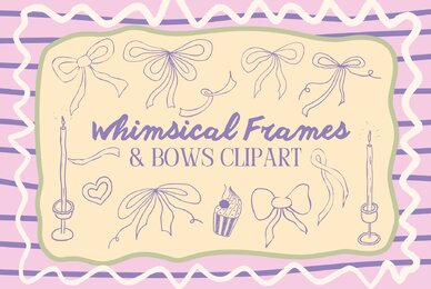 Whimsical Frames and Bows Clipart