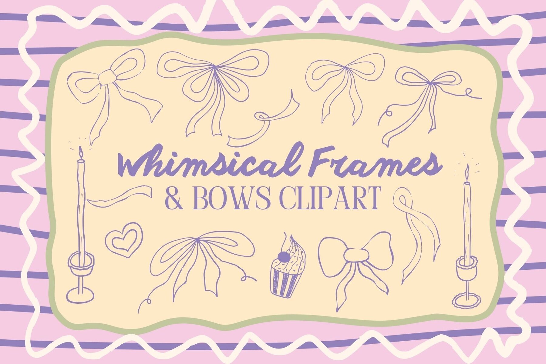 Whimsical Frames and Bows Clipart 1
