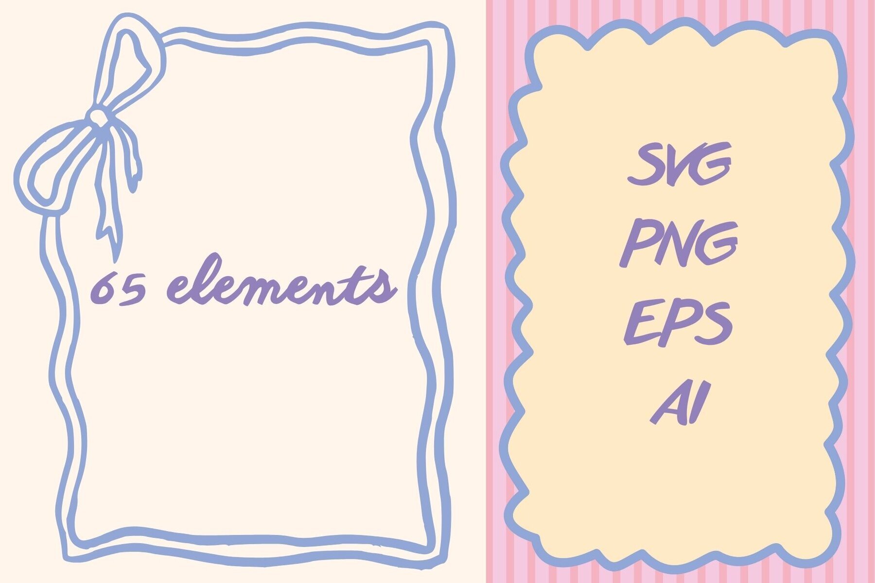 Whimsical Frames and Bows Clipart 2