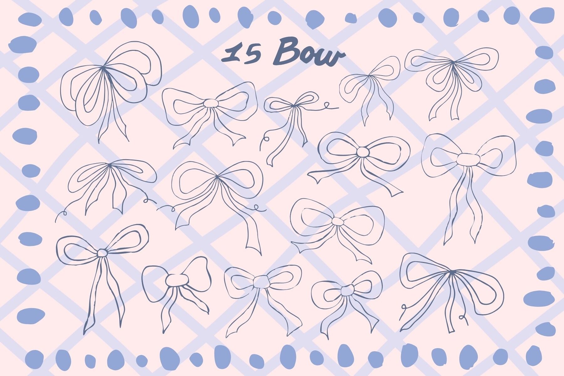 Whimsical Frames and Bows Clipart 6