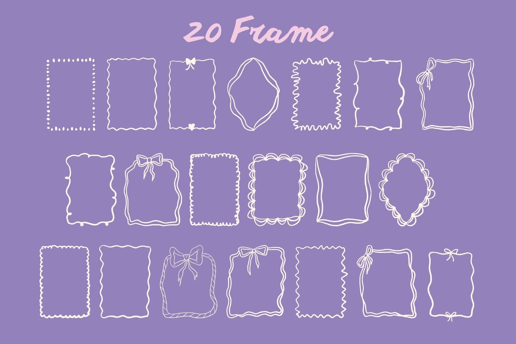 Whimsical Frames and Bows Clipart 7