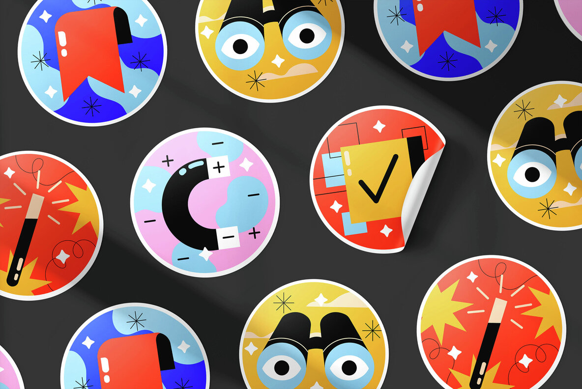 Vinyl Stickers Mockups Pack 6