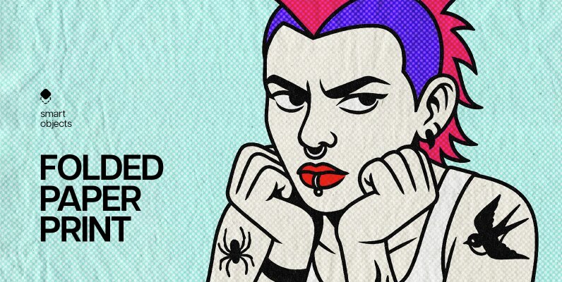 Crumpled Paper Halftone Print