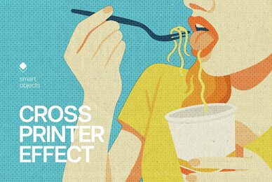 Cross Halftone Printer Design Effect