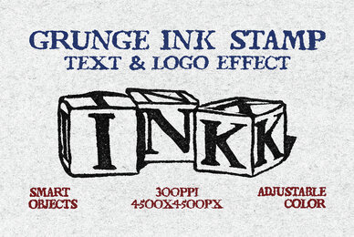 Grunge Ink Stamp Text and Logo Effect