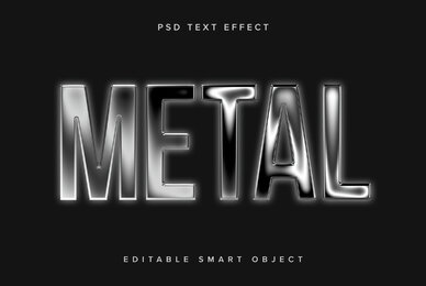 Silver Chrome Text Effect Mockup