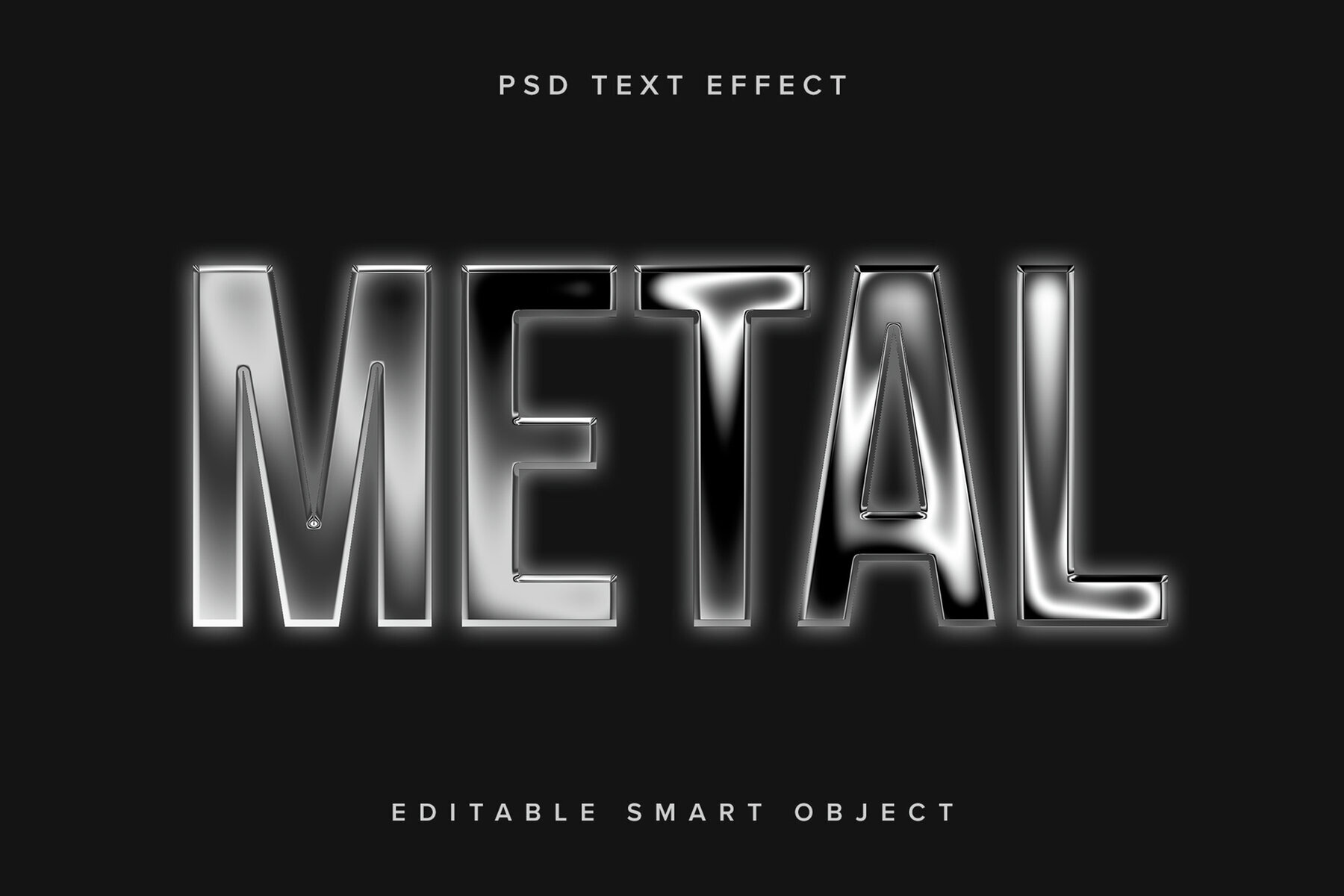 Silver Chrome Text Effect Mockup 1