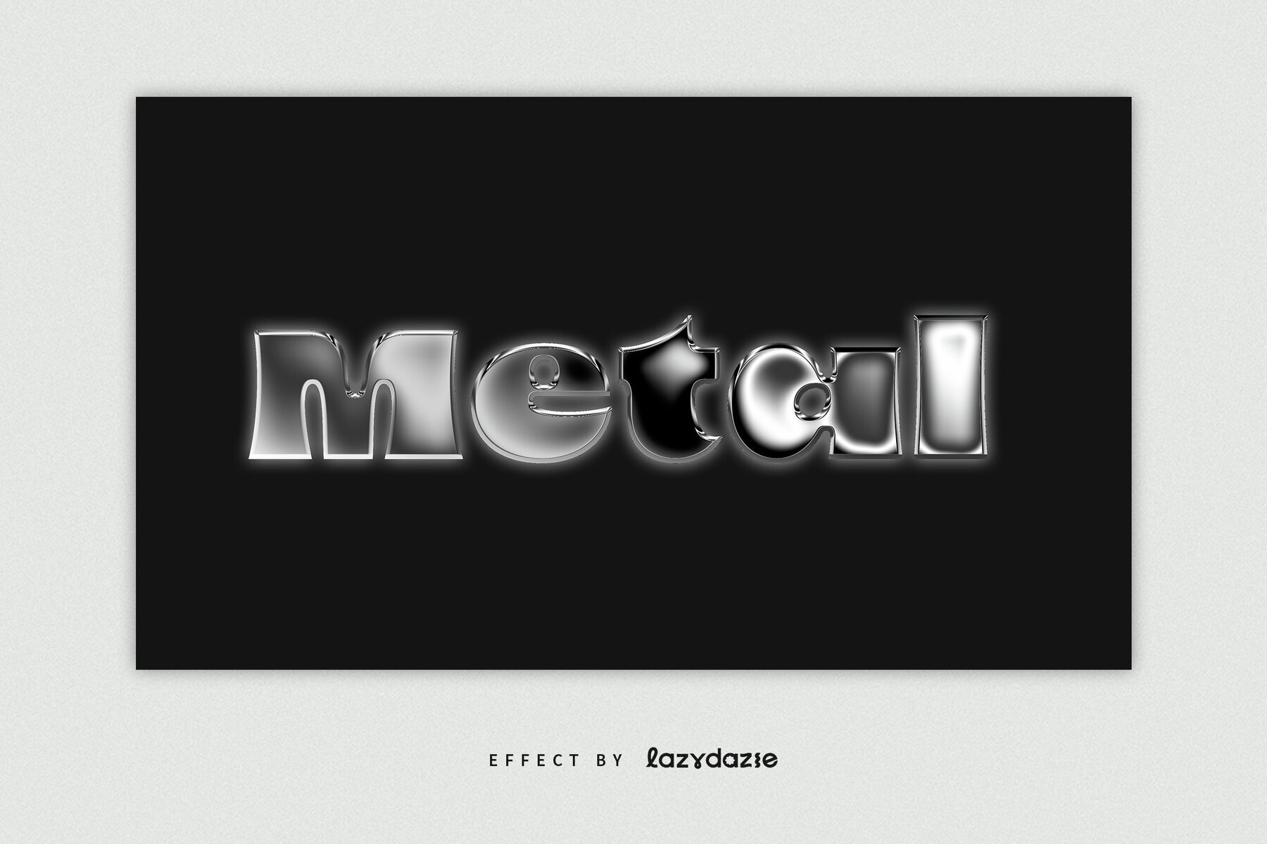 Silver Chrome Text Effect Mockup 3