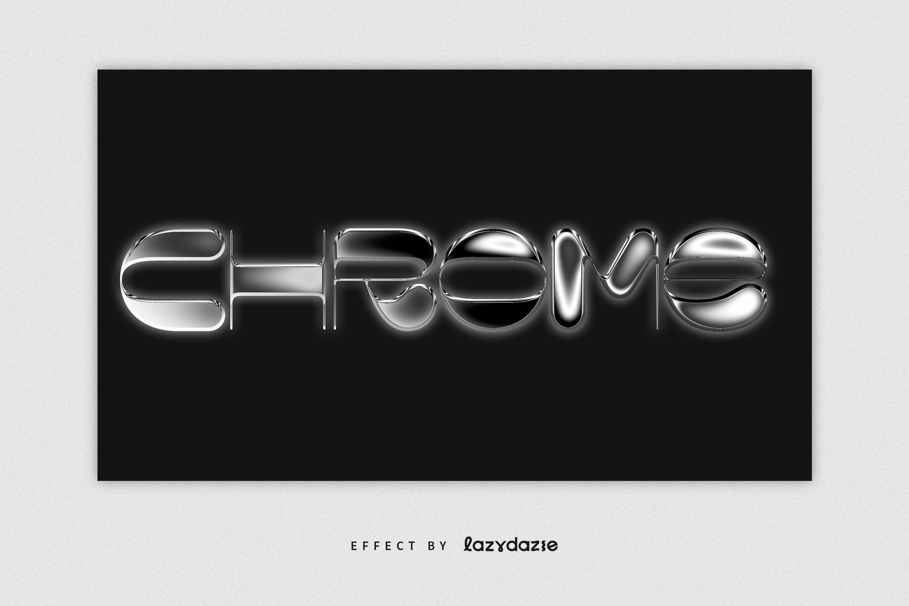 Silver Chrome Text Effect Mockup 4
