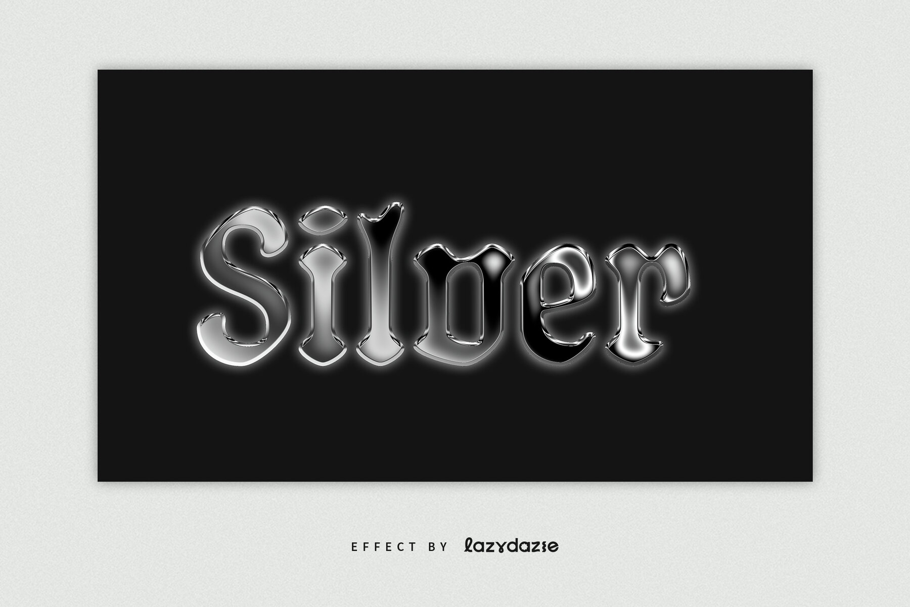 Silver Chrome Text Effect Mockup 5