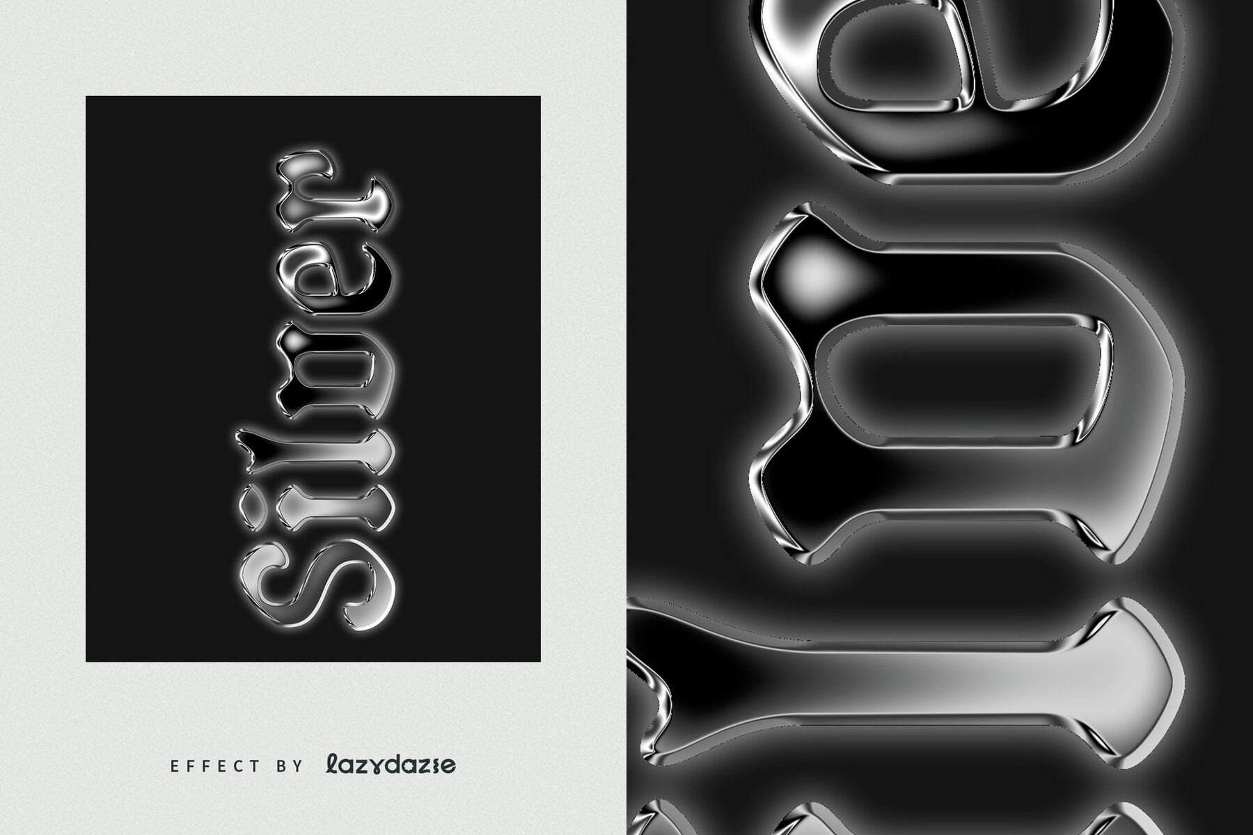 Silver Chrome Text Effect Mockup 6