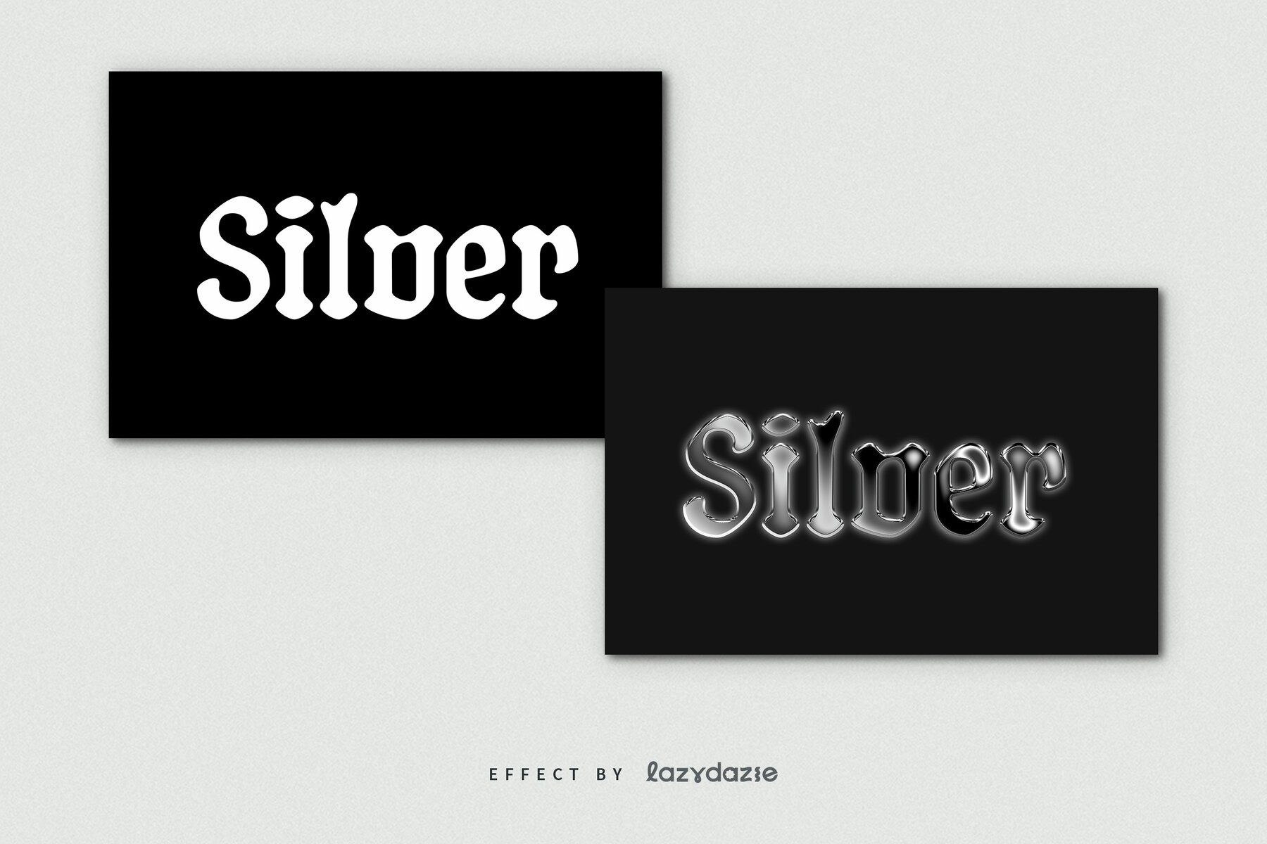 Silver Chrome Text Effect Mockup 7