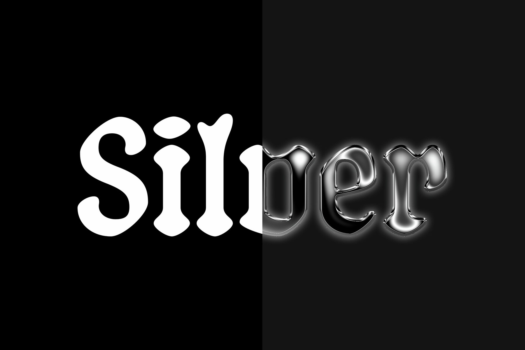 Silver Chrome Text Effect Mockup 8