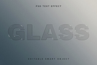 Glass Texture Text Effect Mockup
