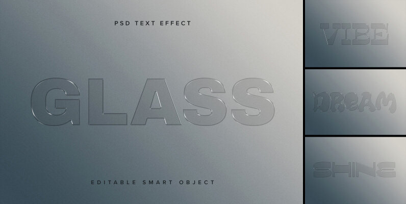 Glass Texture Text Effect Mockup