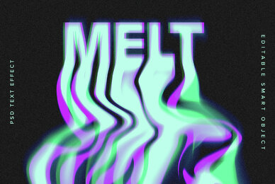 Trippy Melting Text Effect Mockup