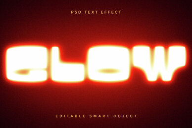 Neon Glowing Text Effect Mockup