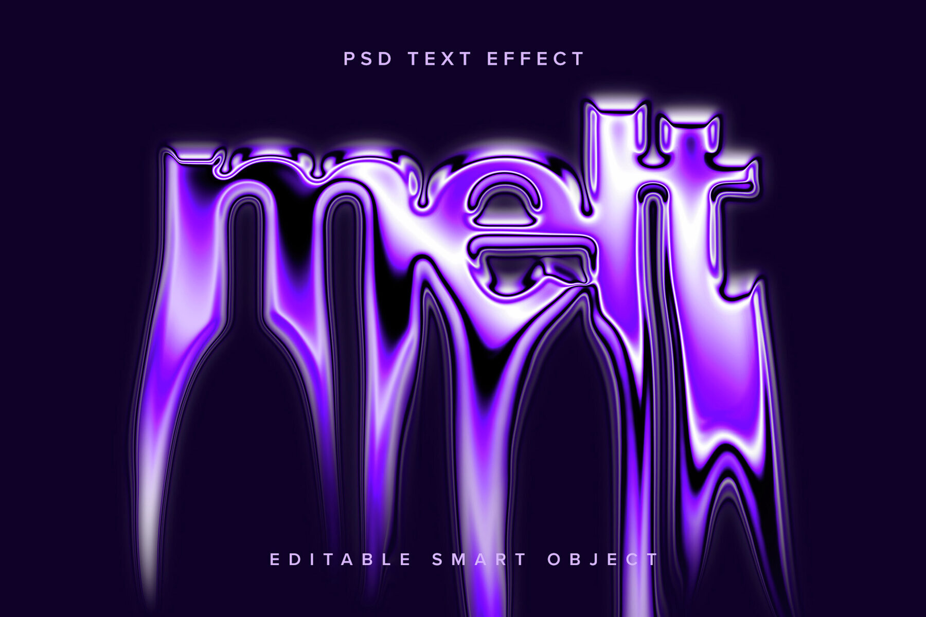 Melting Chrome Text Effect Mockup 1