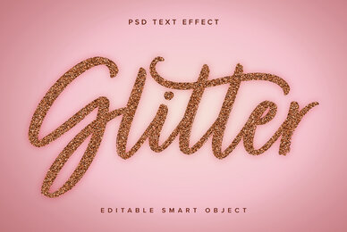 Shiny Glitter Text Effect Mockup