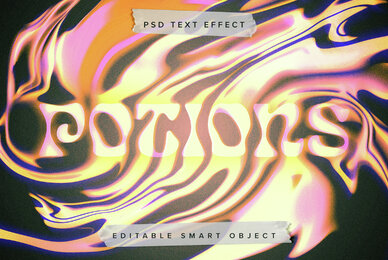 Trippy Melting Glitch Text Effect Mockup