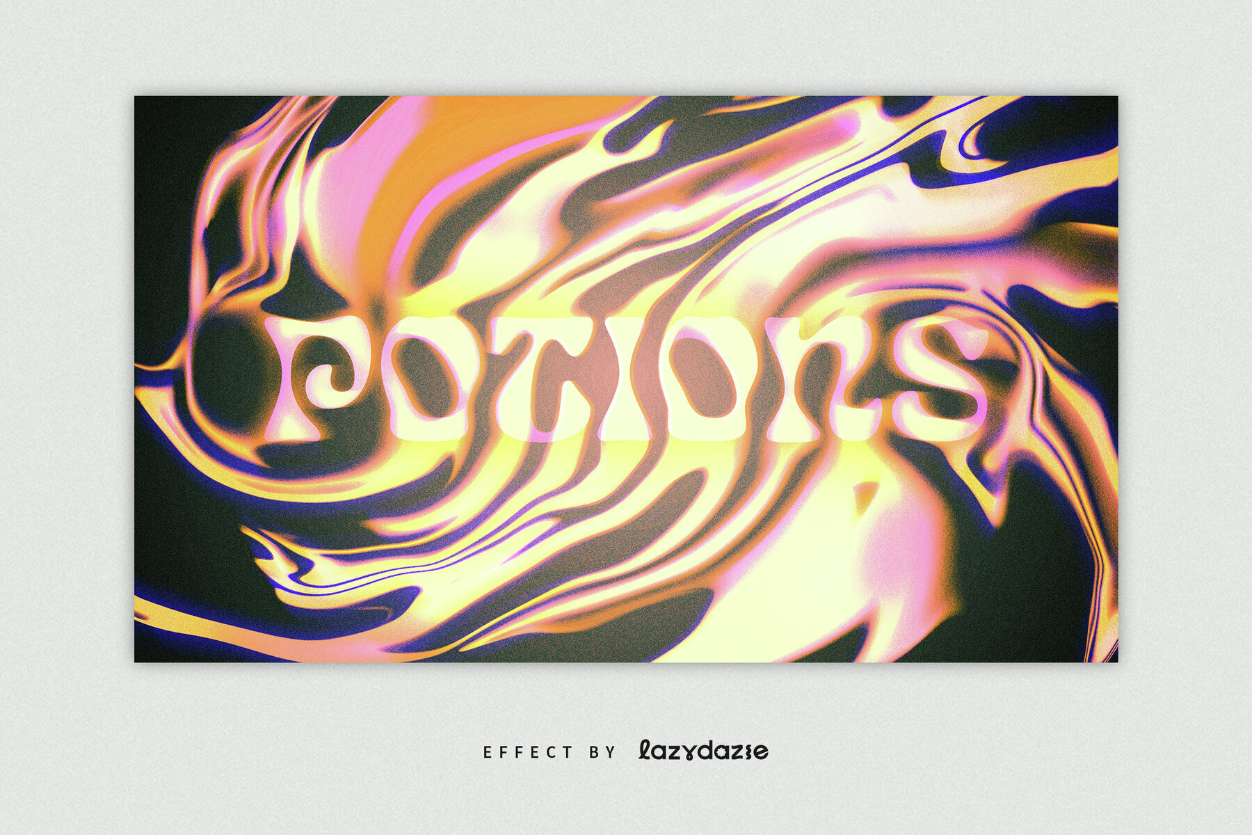 Trippy Melting Glitch Text Effect Mockup 2