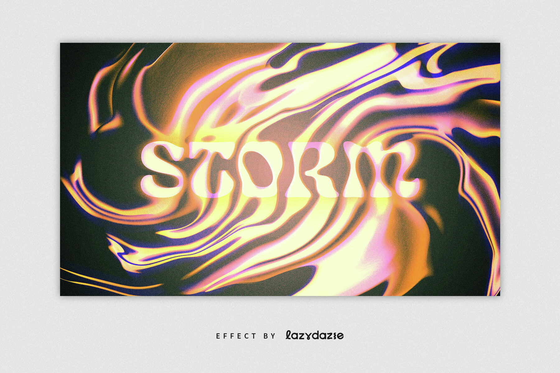 Trippy Melting Glitch Text Effect Mockup 3