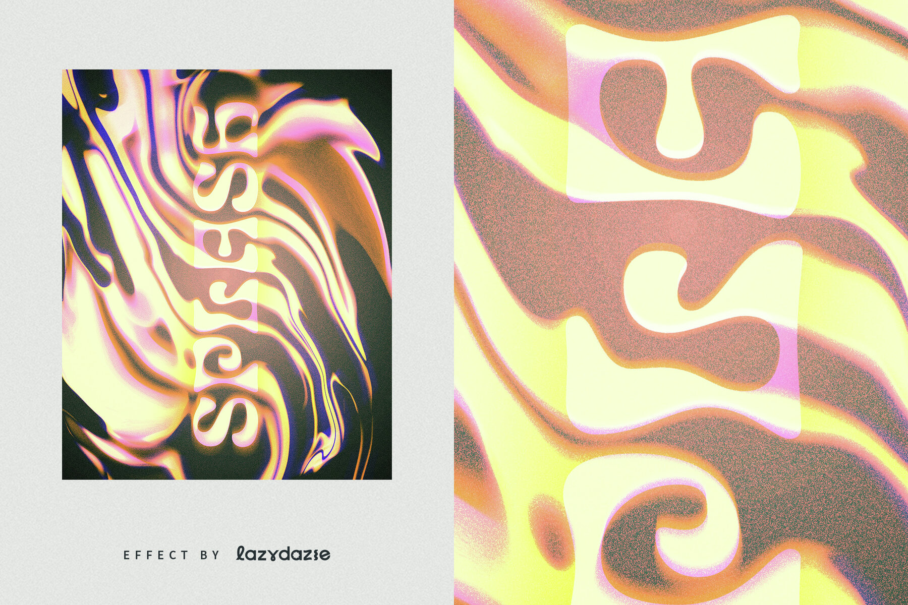 Trippy Melting Glitch Text Effect Mockup 6