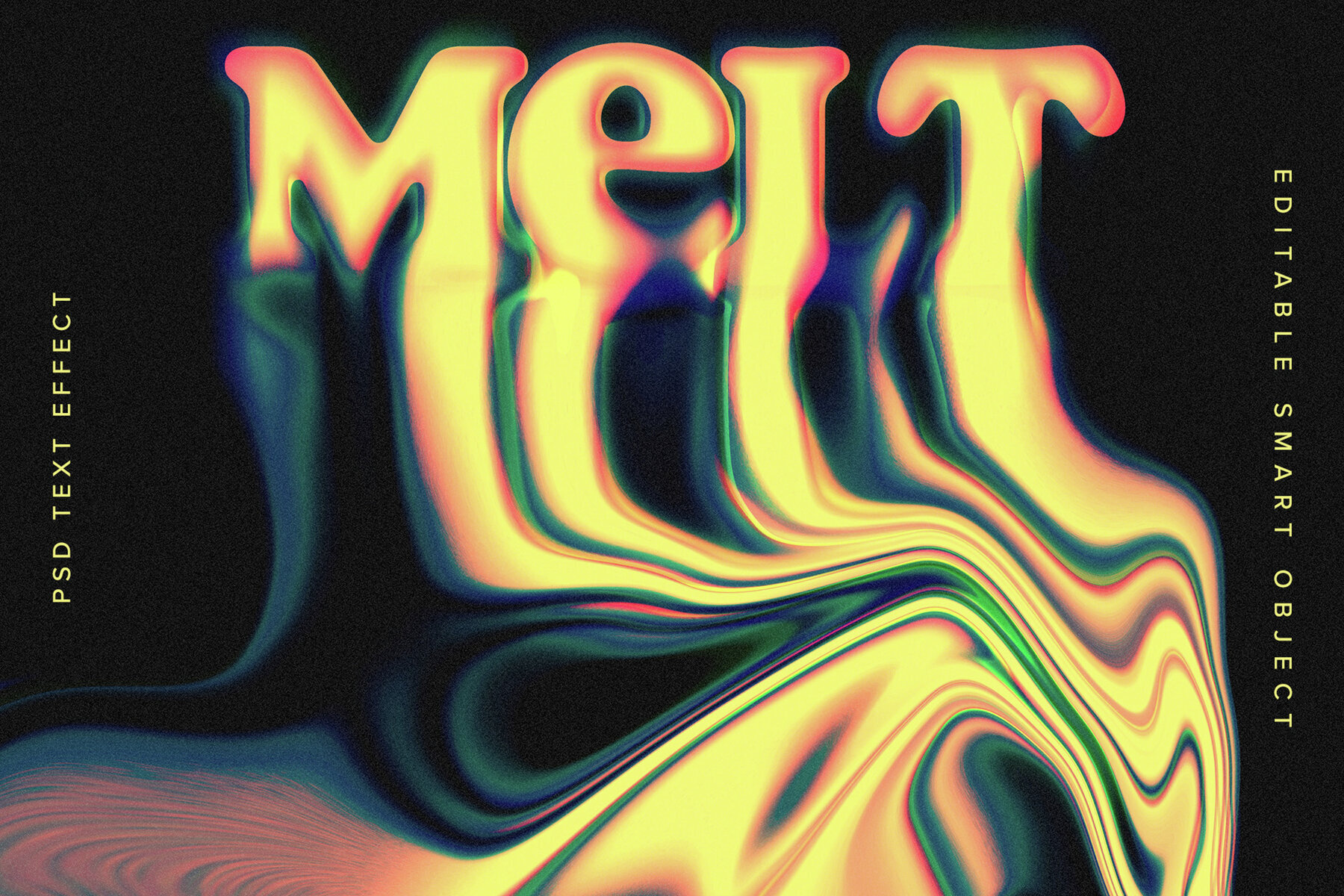 Melting Liquid Glitch Text Effect Mockup 1