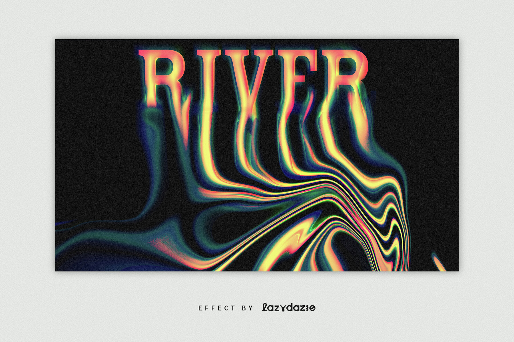 Melting Liquid Glitch Text Effect Mockup 4