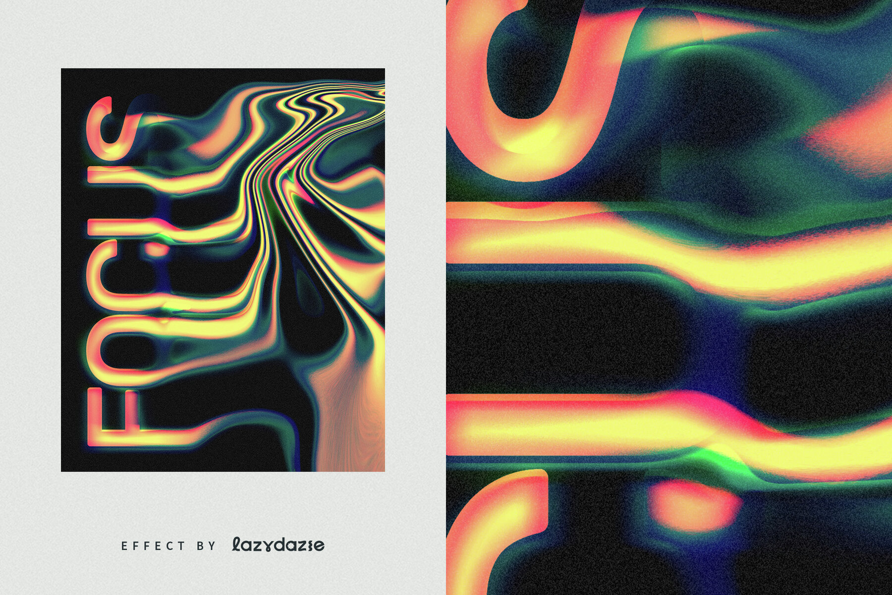 Melting Liquid Glitch Text Effect Mockup 6