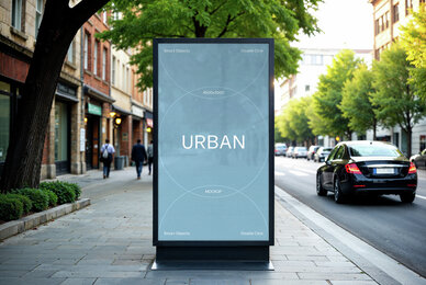 Vertical Outdoor Billboard Mockup