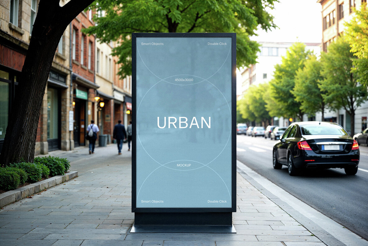 Vertical Outdoor Billboard Mockup 1