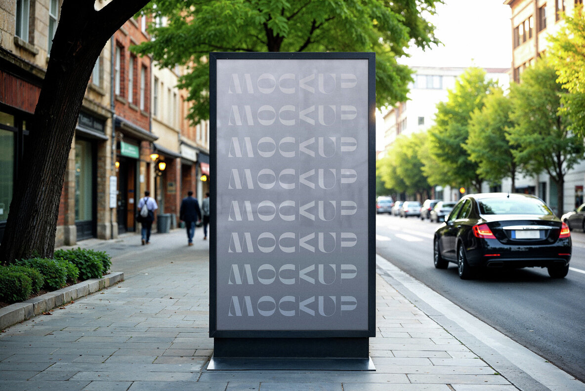 Vertical Outdoor Billboard Mockup 2