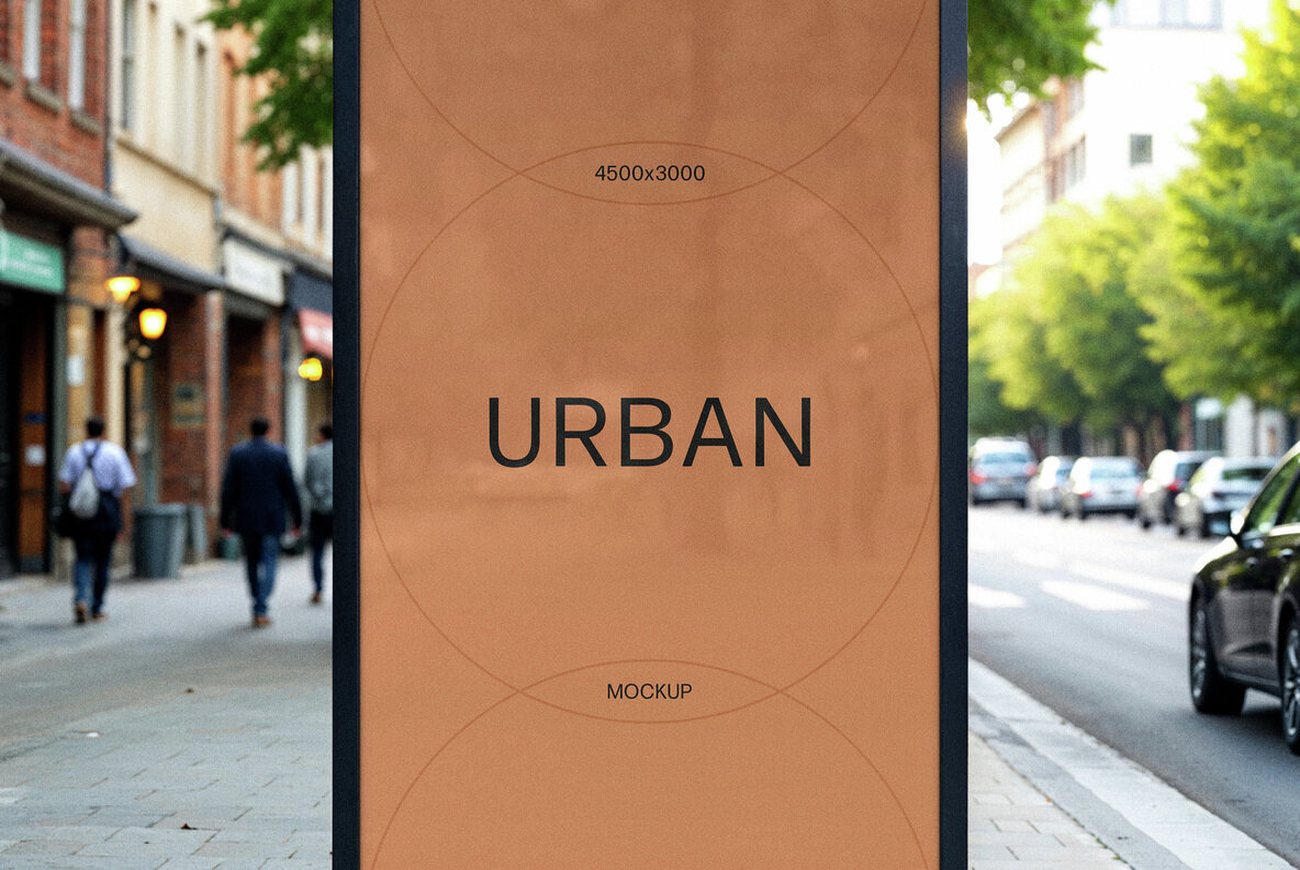 Vertical Outdoor Billboard Mockup 3