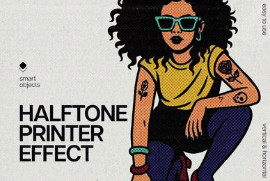 Retro Halftone Printer Design Effect