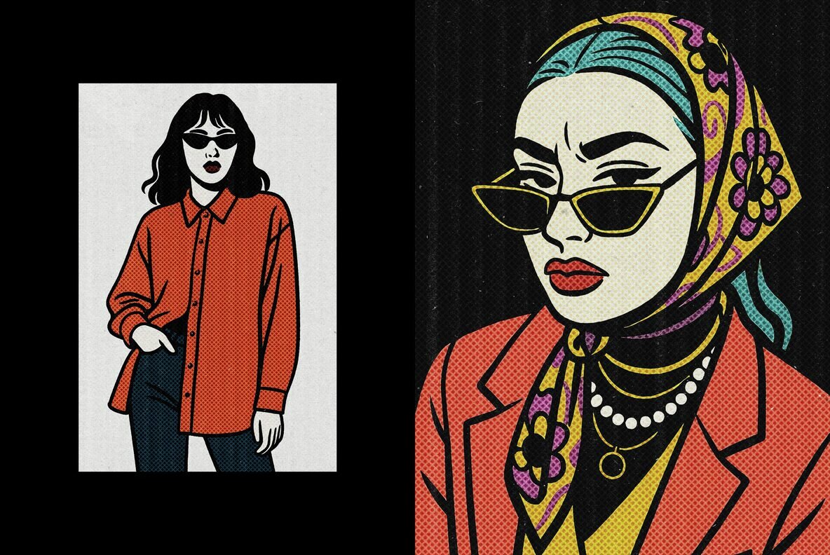 Retro Halftone Printer Design Effect 6