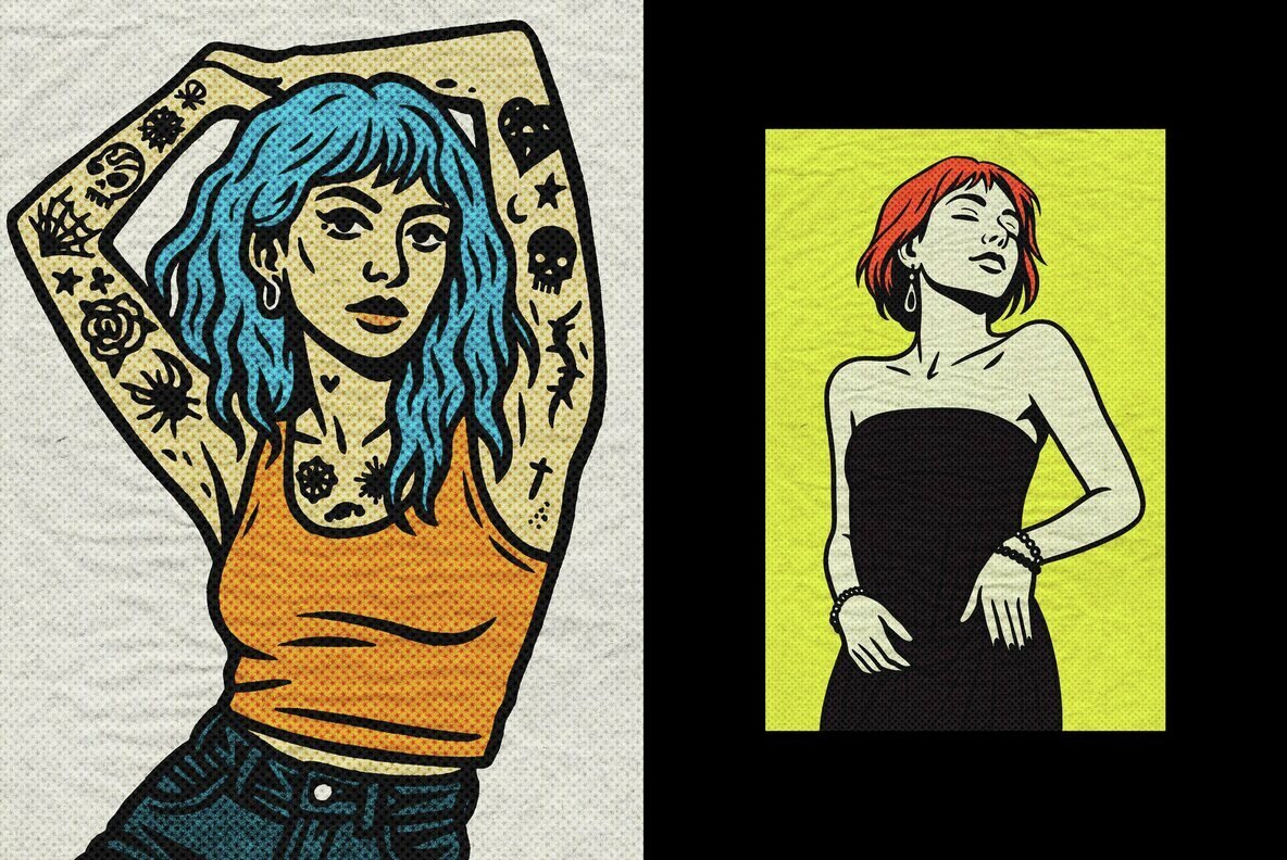 Retro Star Printer Design Effect 2