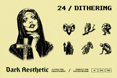 Dark Aesthetic Dithering Graphic Pack Vol 5